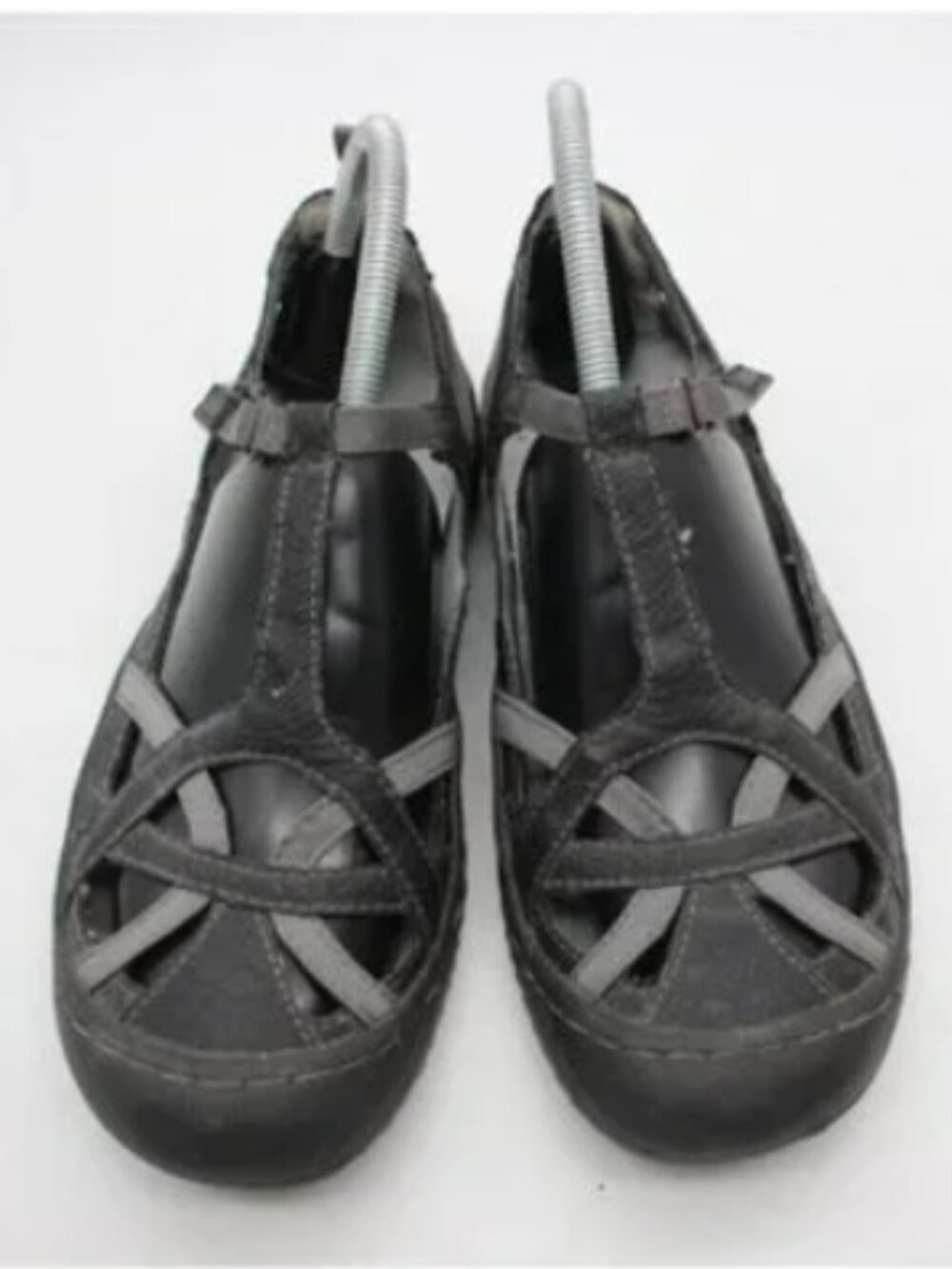 JBU by Jambu Black Faux Leather Mary Jane Sandals - Women's 7.5